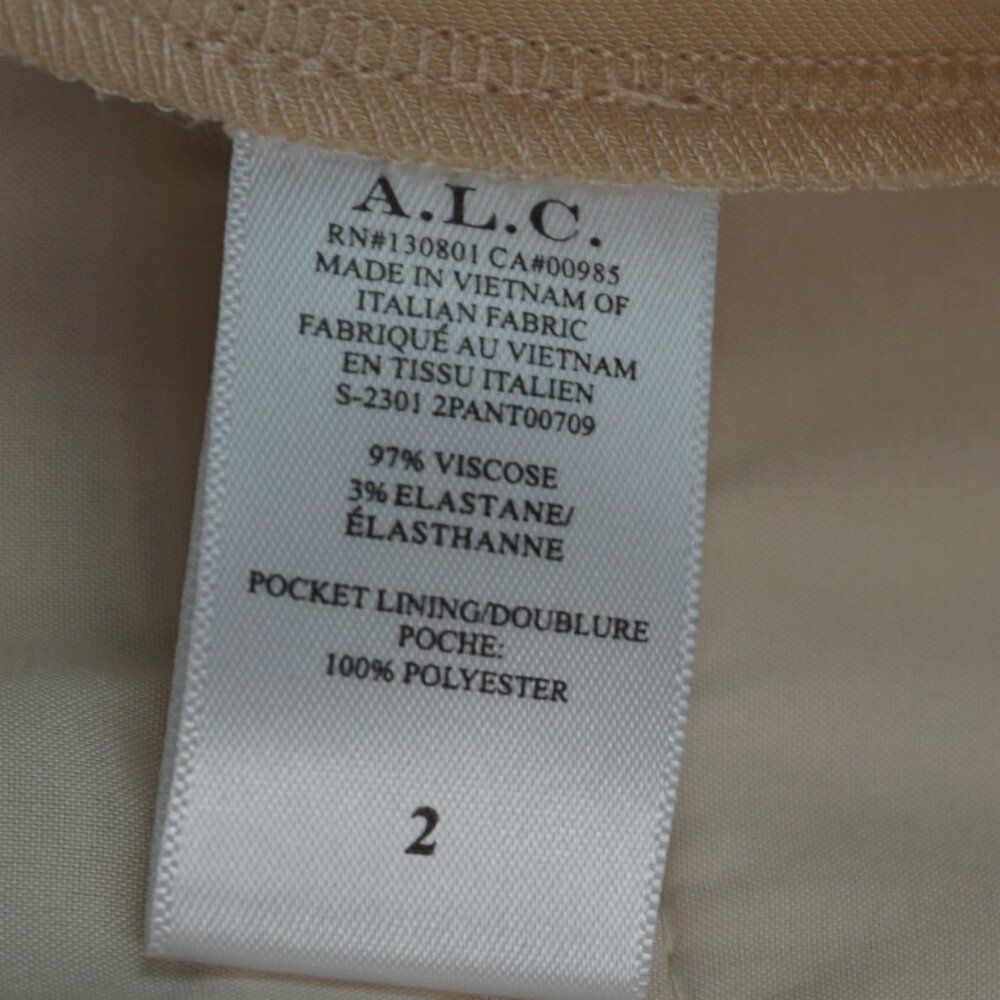A.L.C. Women's Pants Kennedy Flat Front Trousers in Sheer Bliss Tan size 2 $495 - Picture 15 of 16